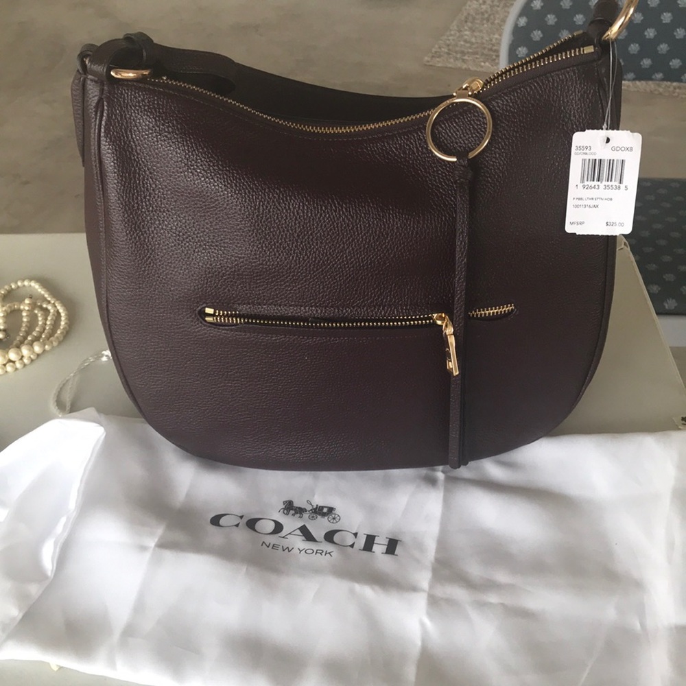 Coach Purse Brand New Oxblood w/ gold - Picture 1 of 3